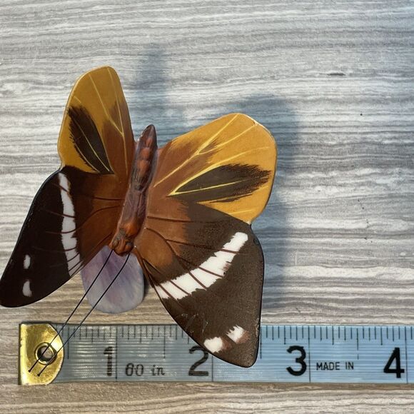 Franklin Mint Hargreaves Butterflies of the World Tufted Jungle King Blue Flower - Picture 7 of 11